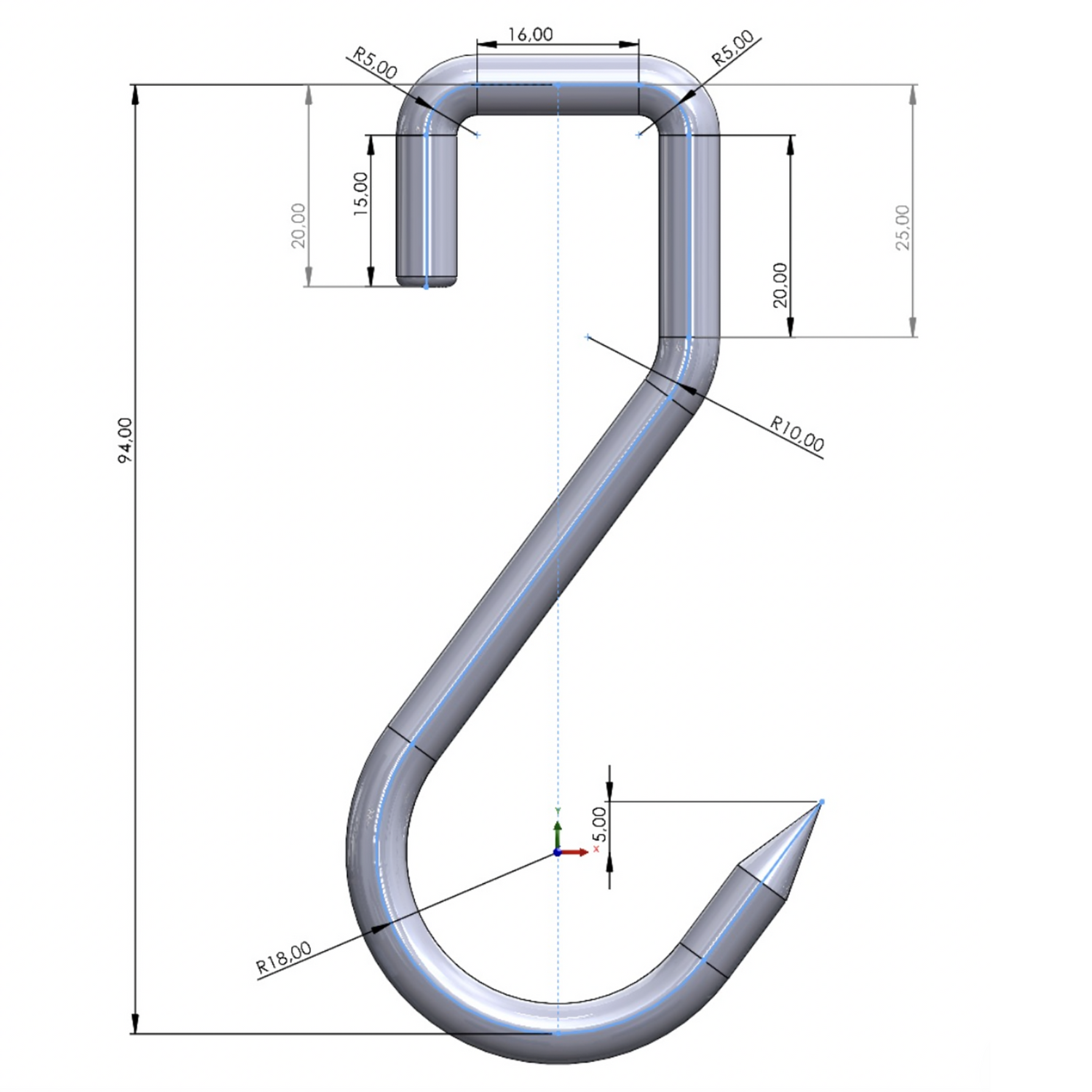 Food safe sharp stainless steel meat hook for Meatdryer smart hooks