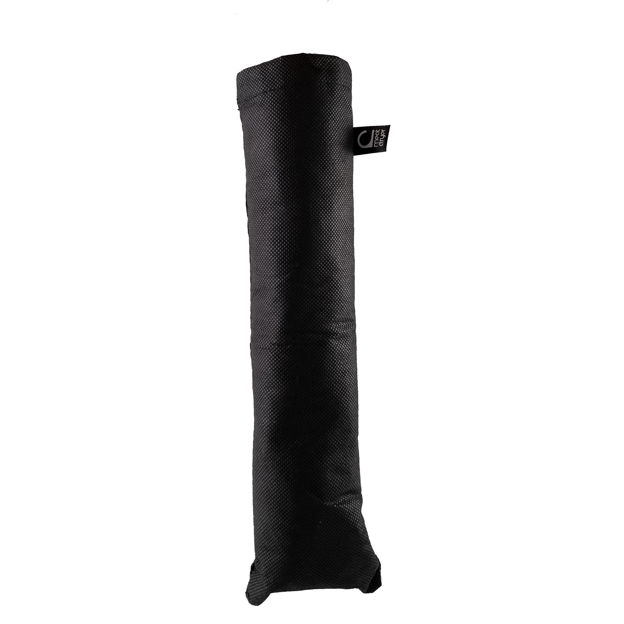 Black textured sleeve with a Meatdryer brand tag on a white background