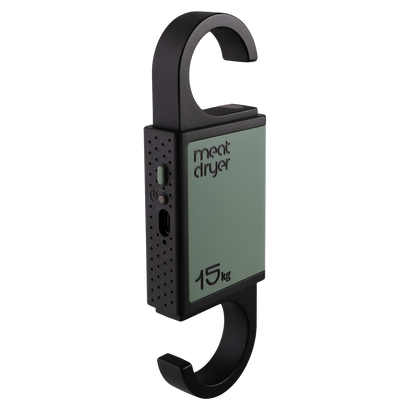 Black and green meatdryer smart meat hook on a transparent background